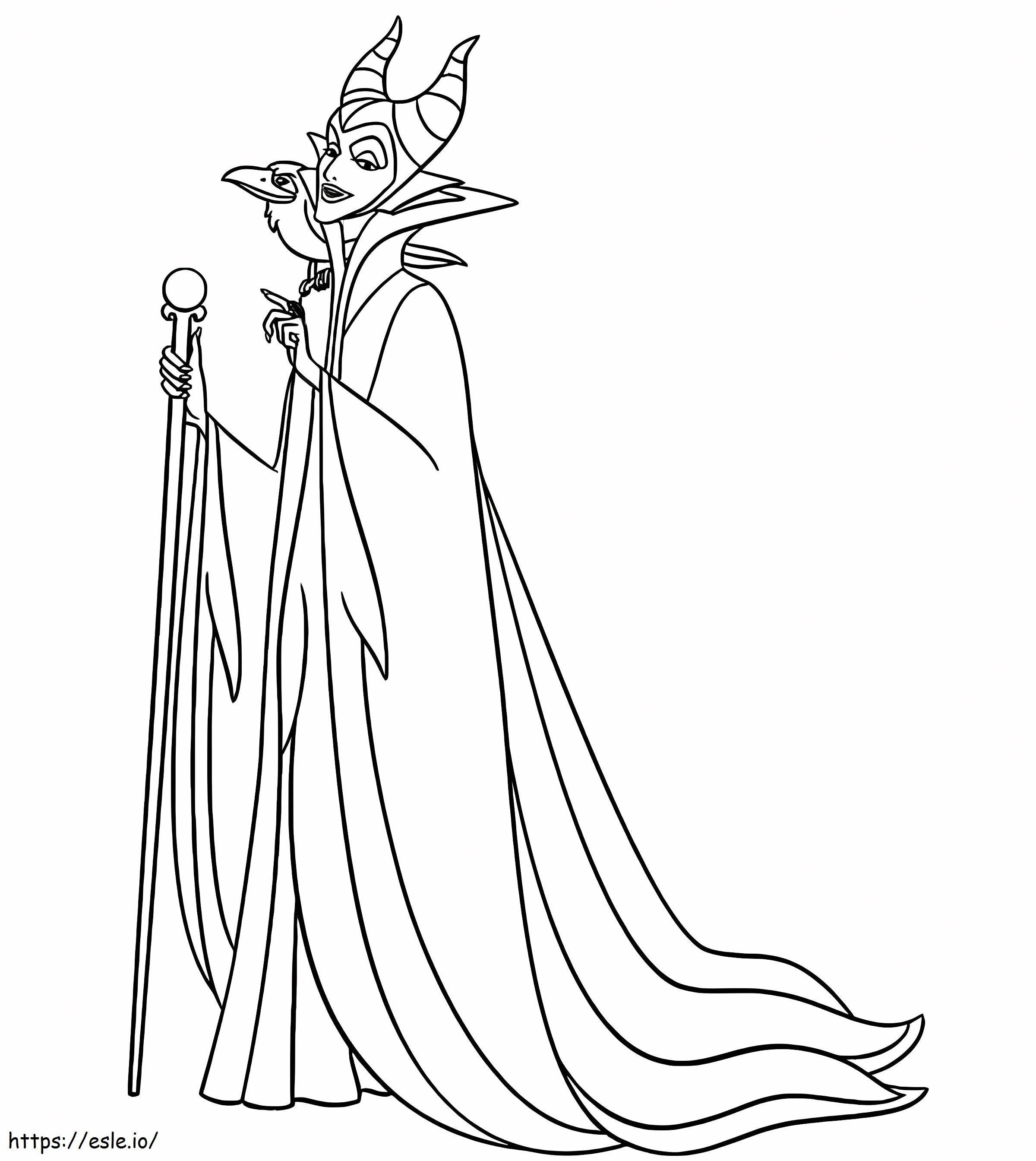 Evil Cartoon Maleficent coloring page