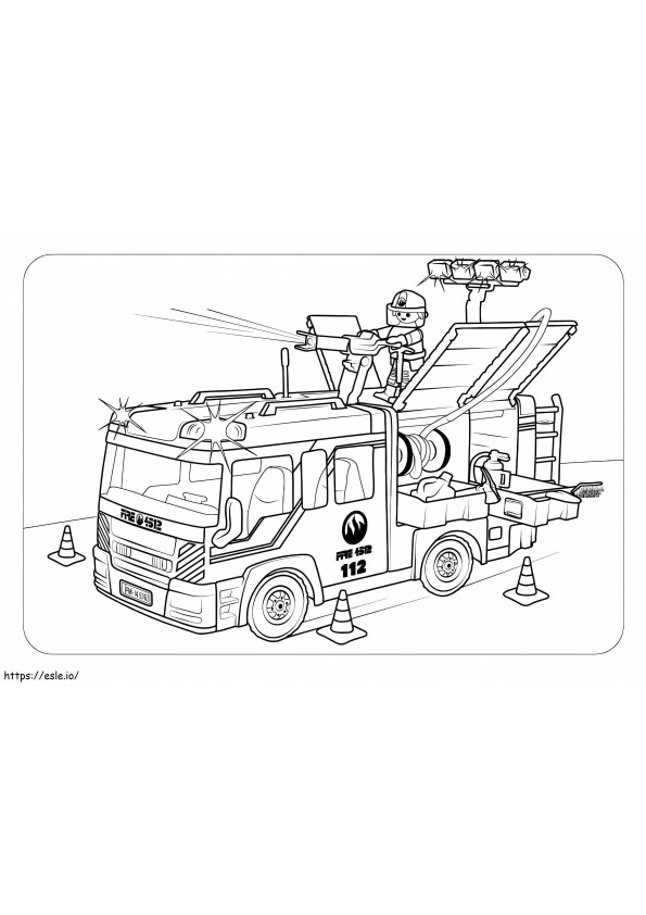 Caminhão de bombeiros Playmobil para colorir