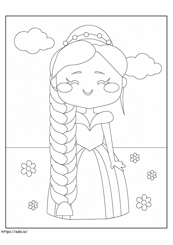 Rapunzel Simple coloring page
