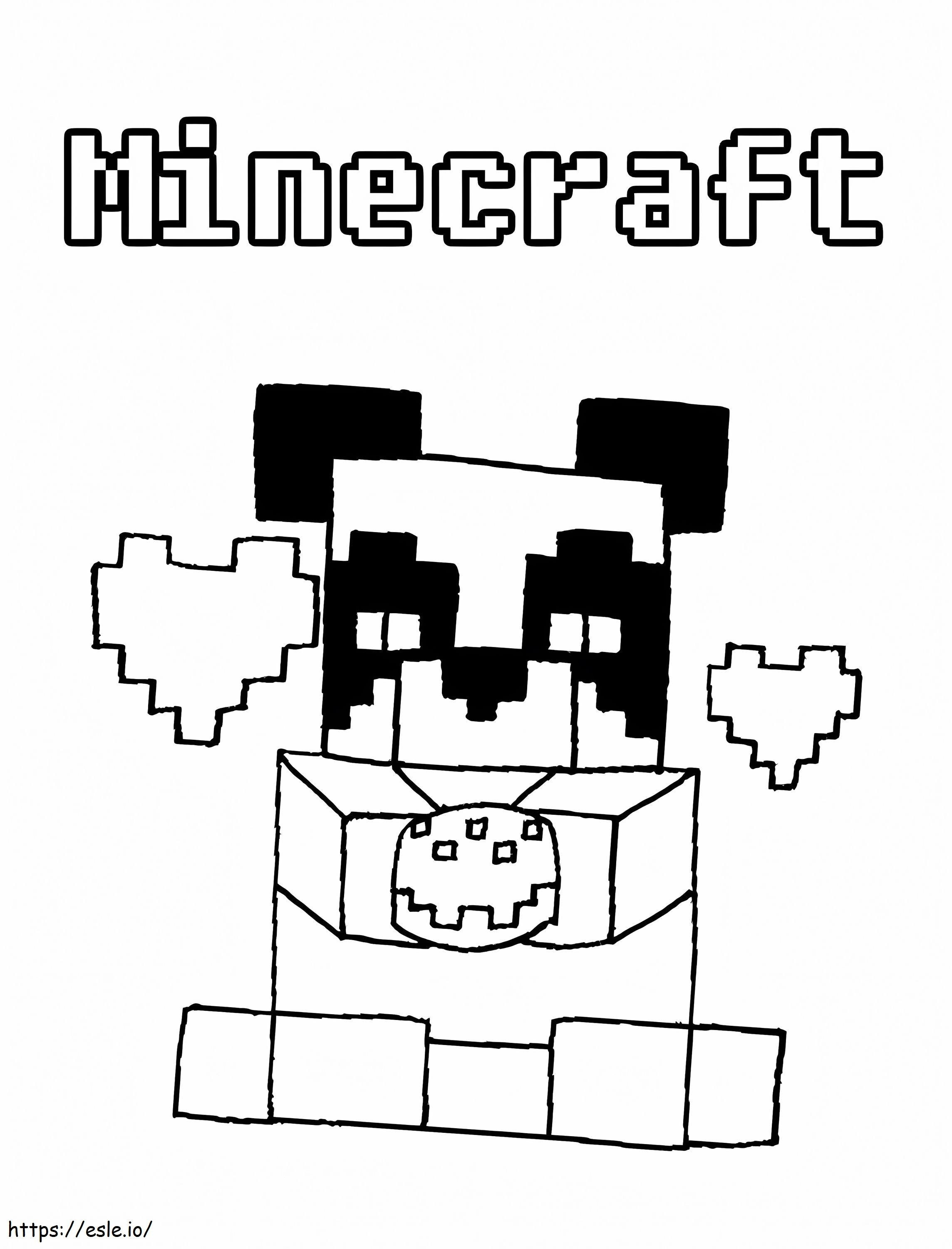 Panda A Minecraft para colorir