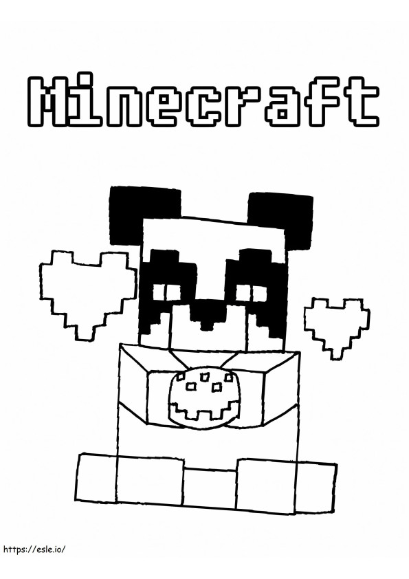 Coloriage Panda Un Minecraft à imprimer dessin