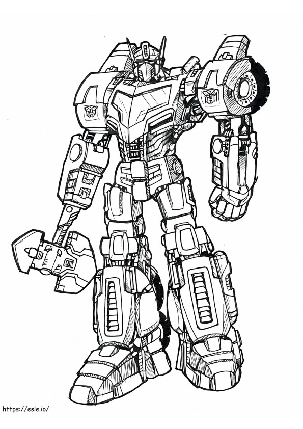 Optimus With Axe coloring page