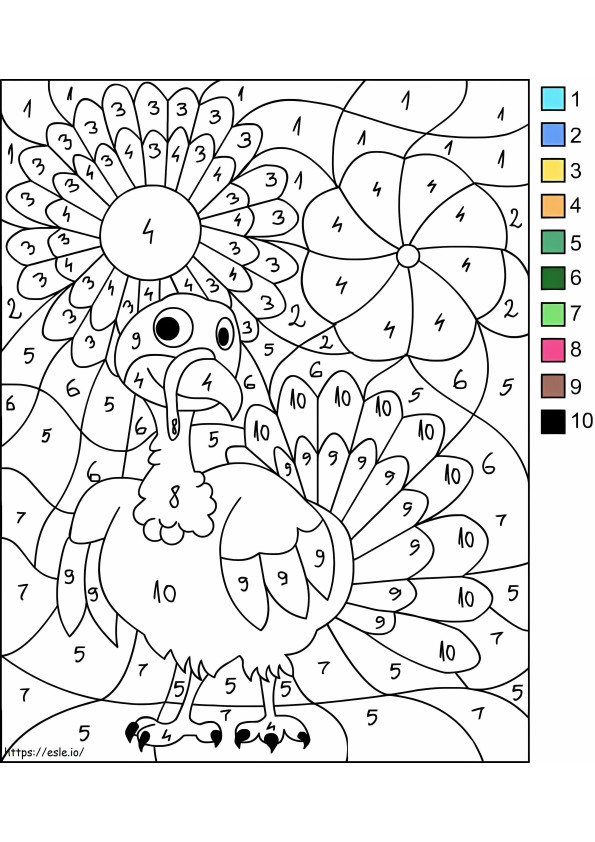 Free Thanksgiving Color By Number coloring page