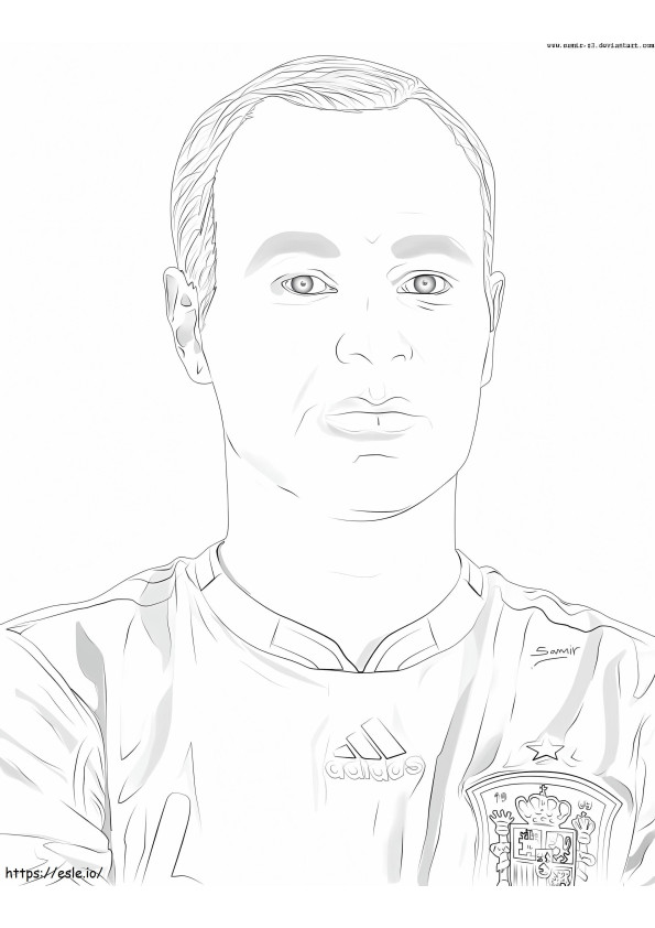 Face Andrés Iniesta coloring page