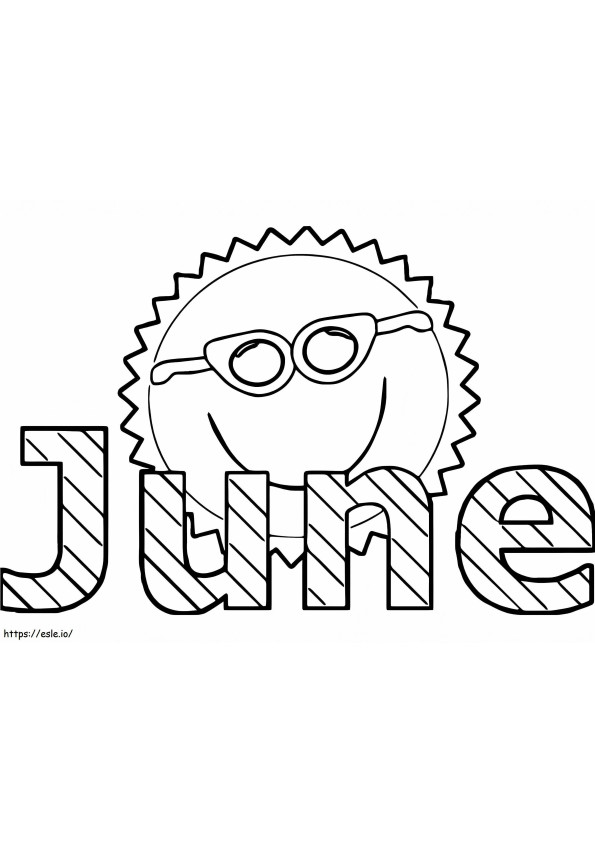 June With Sun Smiling coloring page