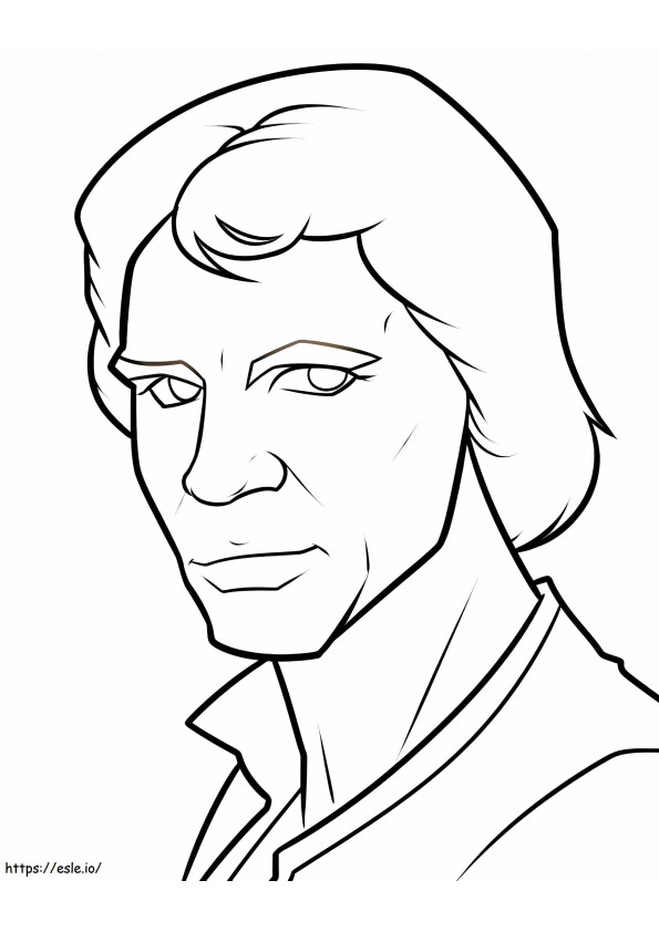 Coloriage Le visage de Han Solo à imprimer dessin