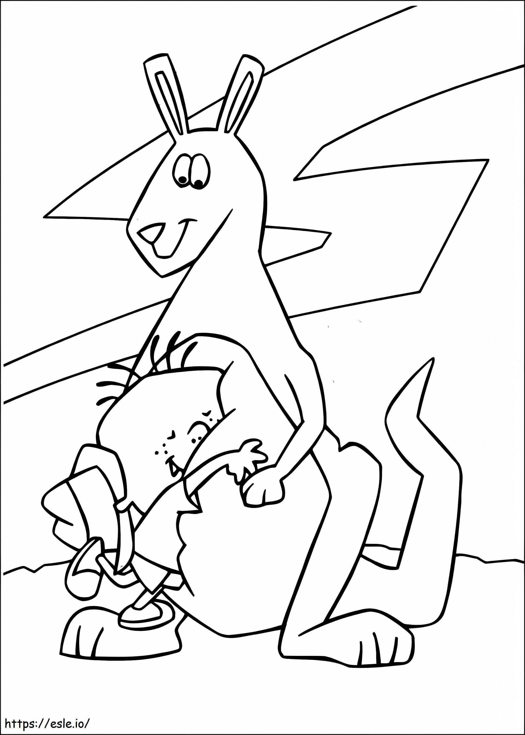 Coloriage Stanley et kangourou à imprimer dessin