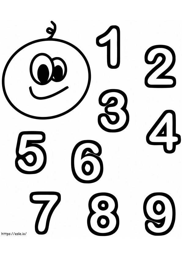 Normal Number From 1 To 9 coloring page