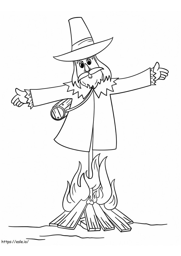 Guy Fawkes Effigy Burning coloring page