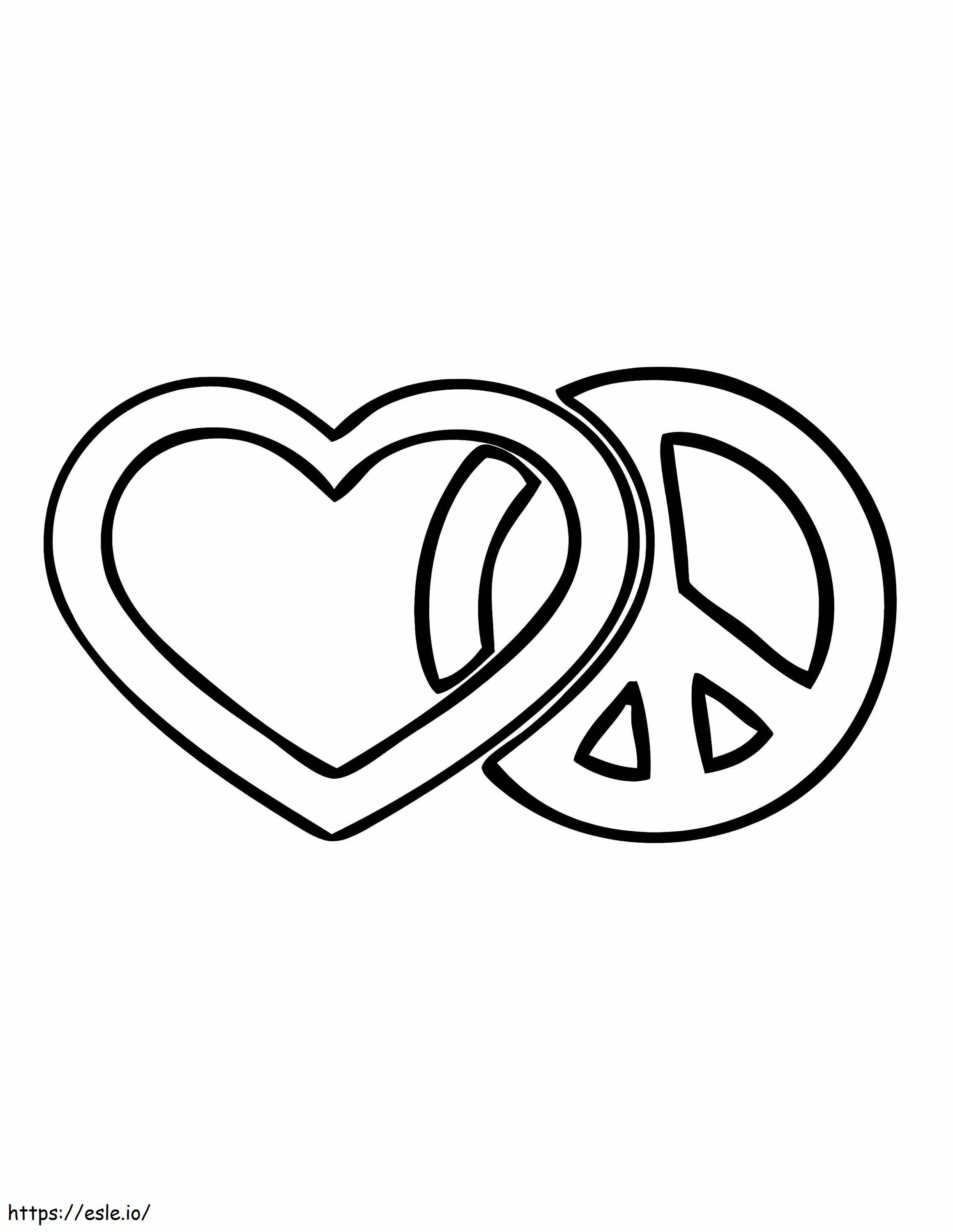 Love Peace coloring page