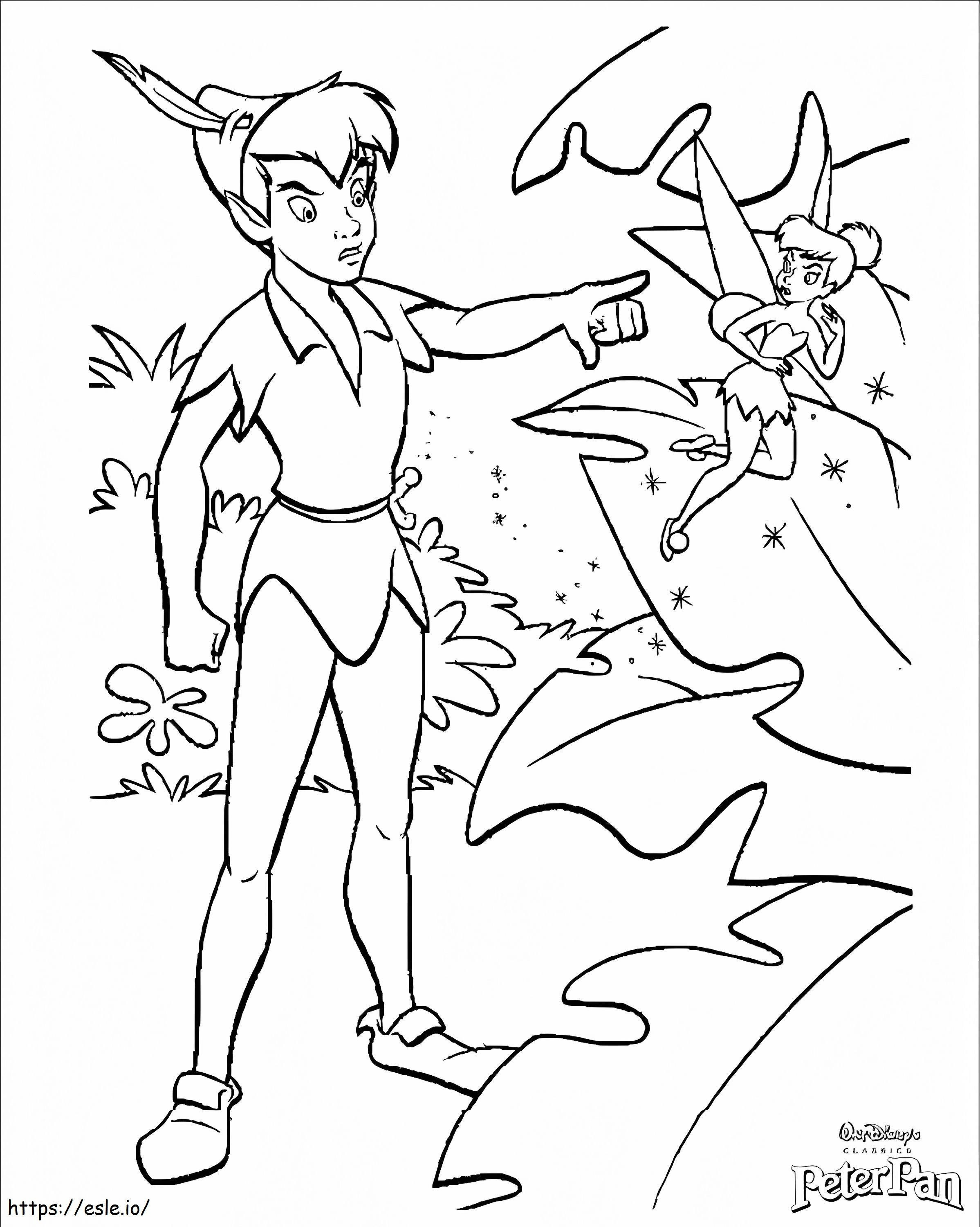 Coloriage Peter Pan est bouleversé à imprimer dessin