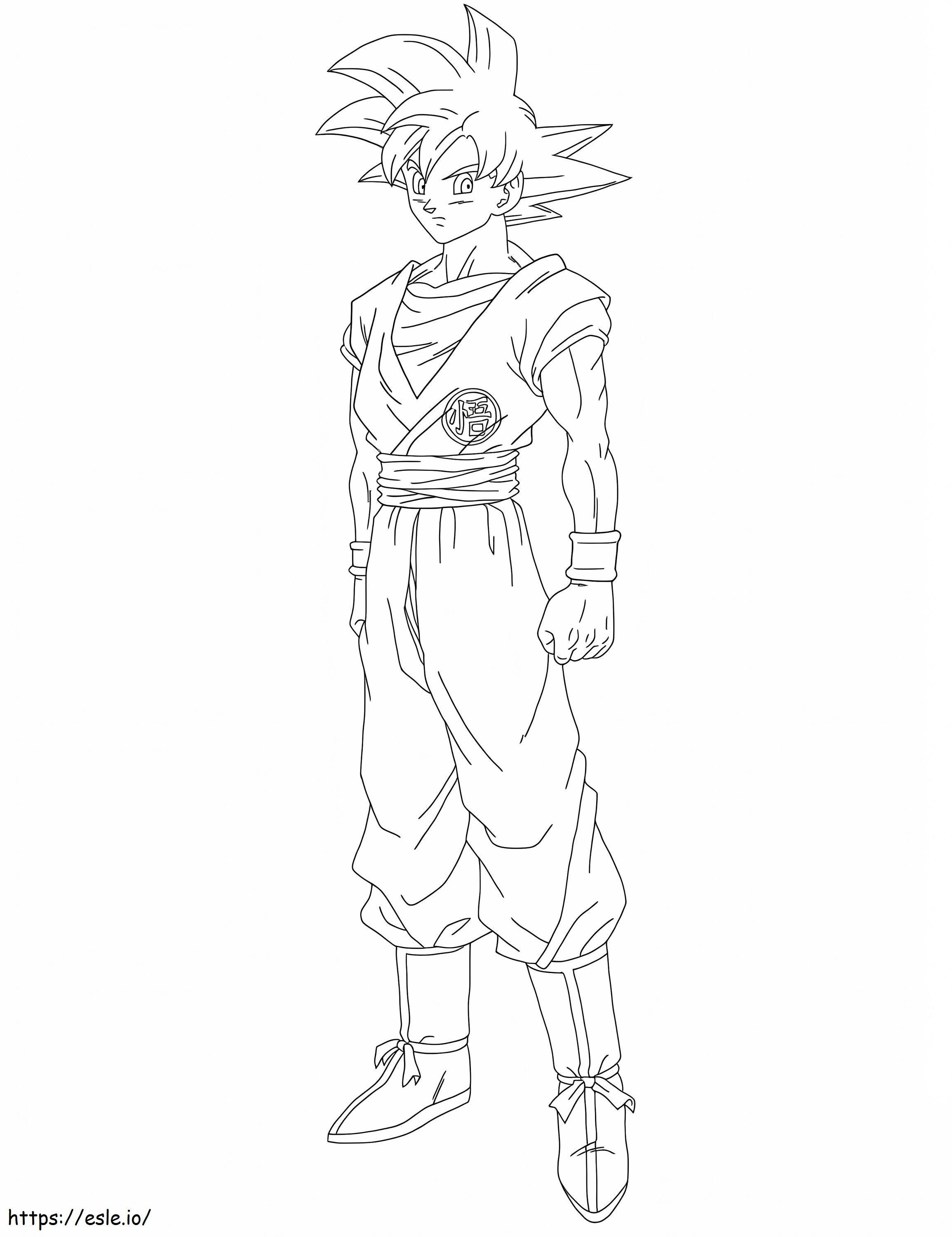 Son Goku în picioare de colorat