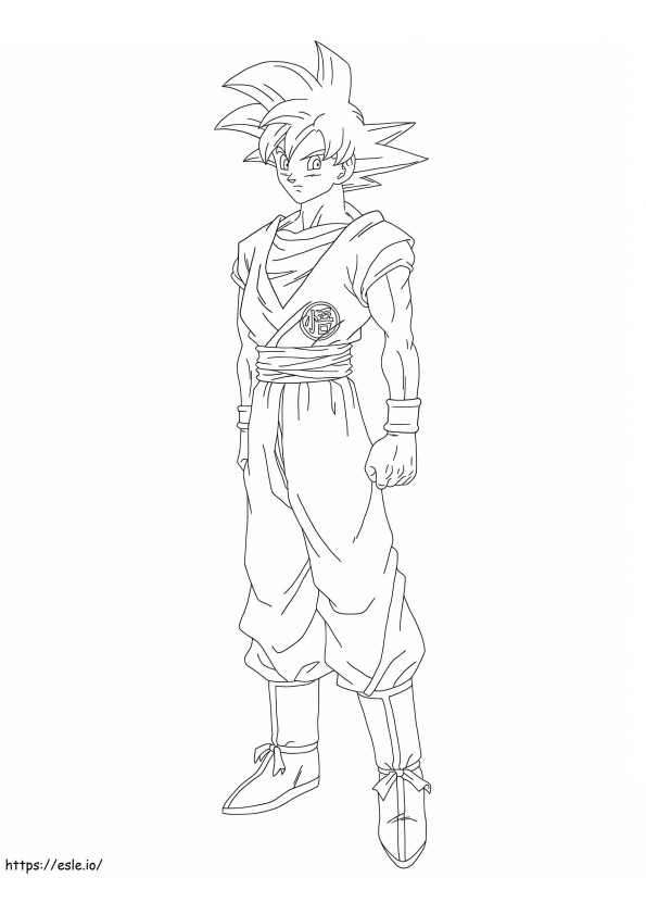 Son Goku em pé para colorir