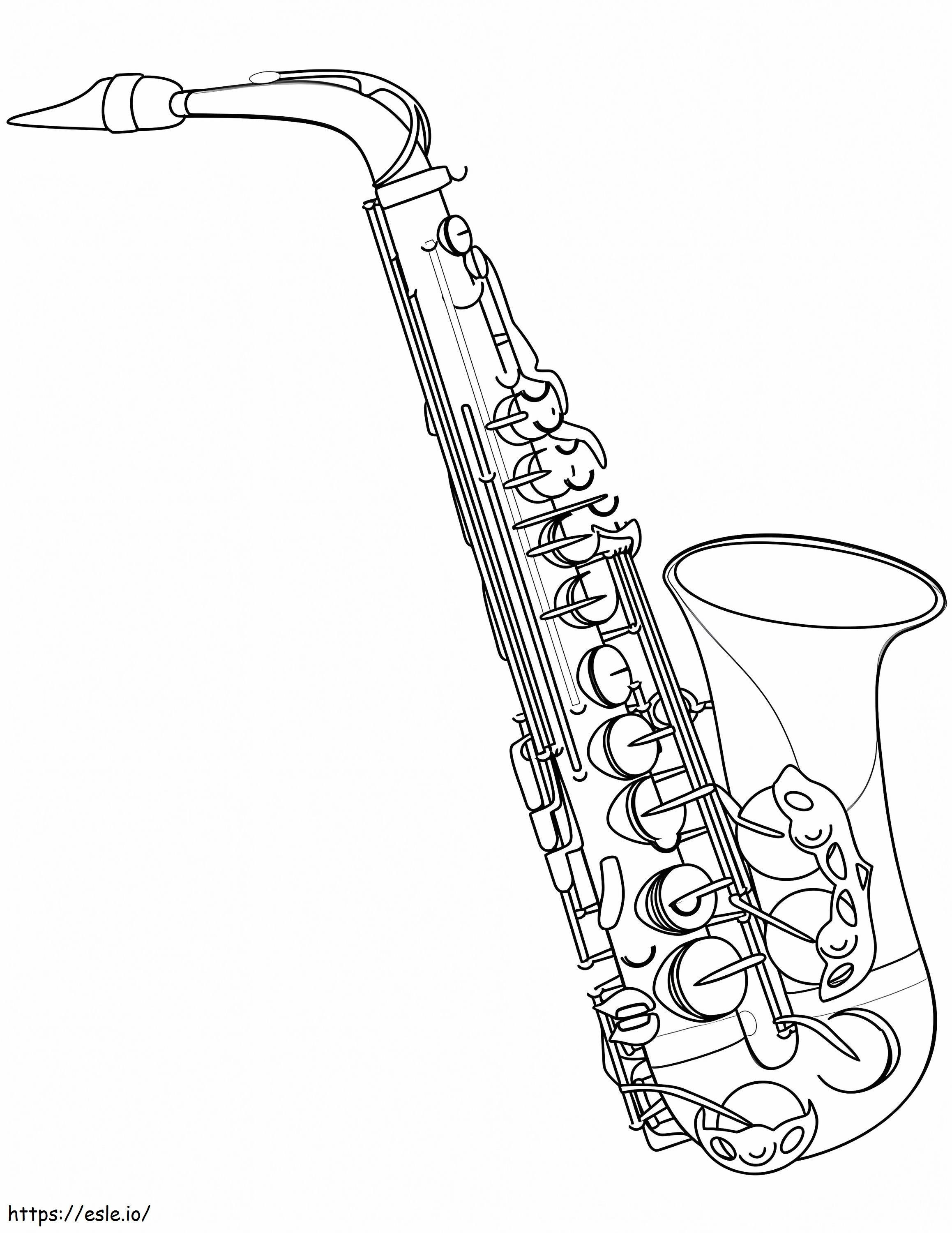 Normale saxofoon 3 kleurplaat kleurplaat