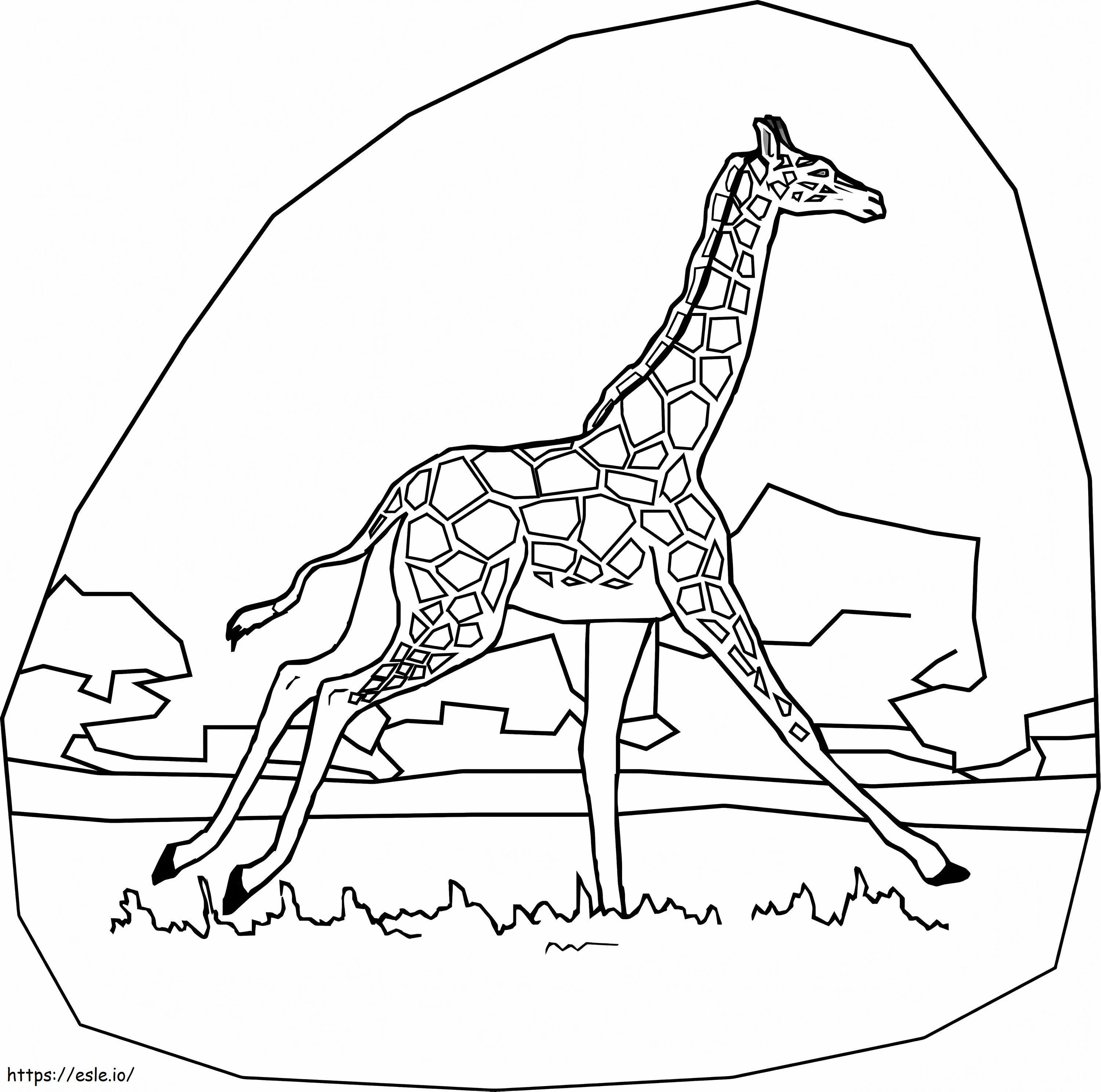 Coloriage Girafe qui court à imprimer dessin