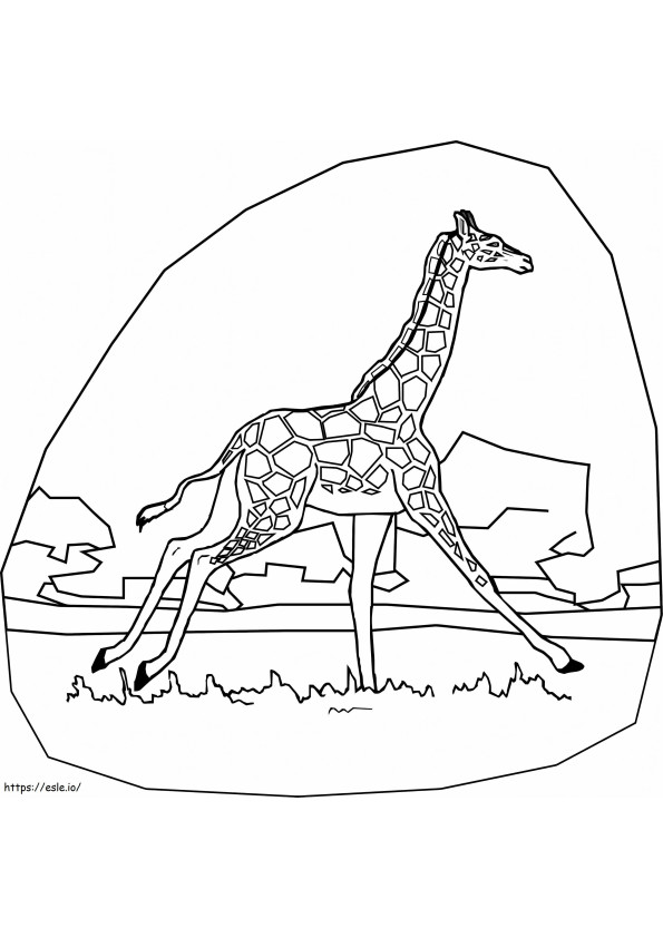 Coloriage Girafe qui court à imprimer dessin
