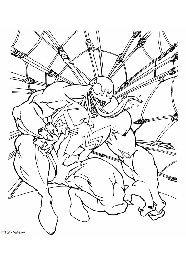 Venom And Spider Web coloring page
