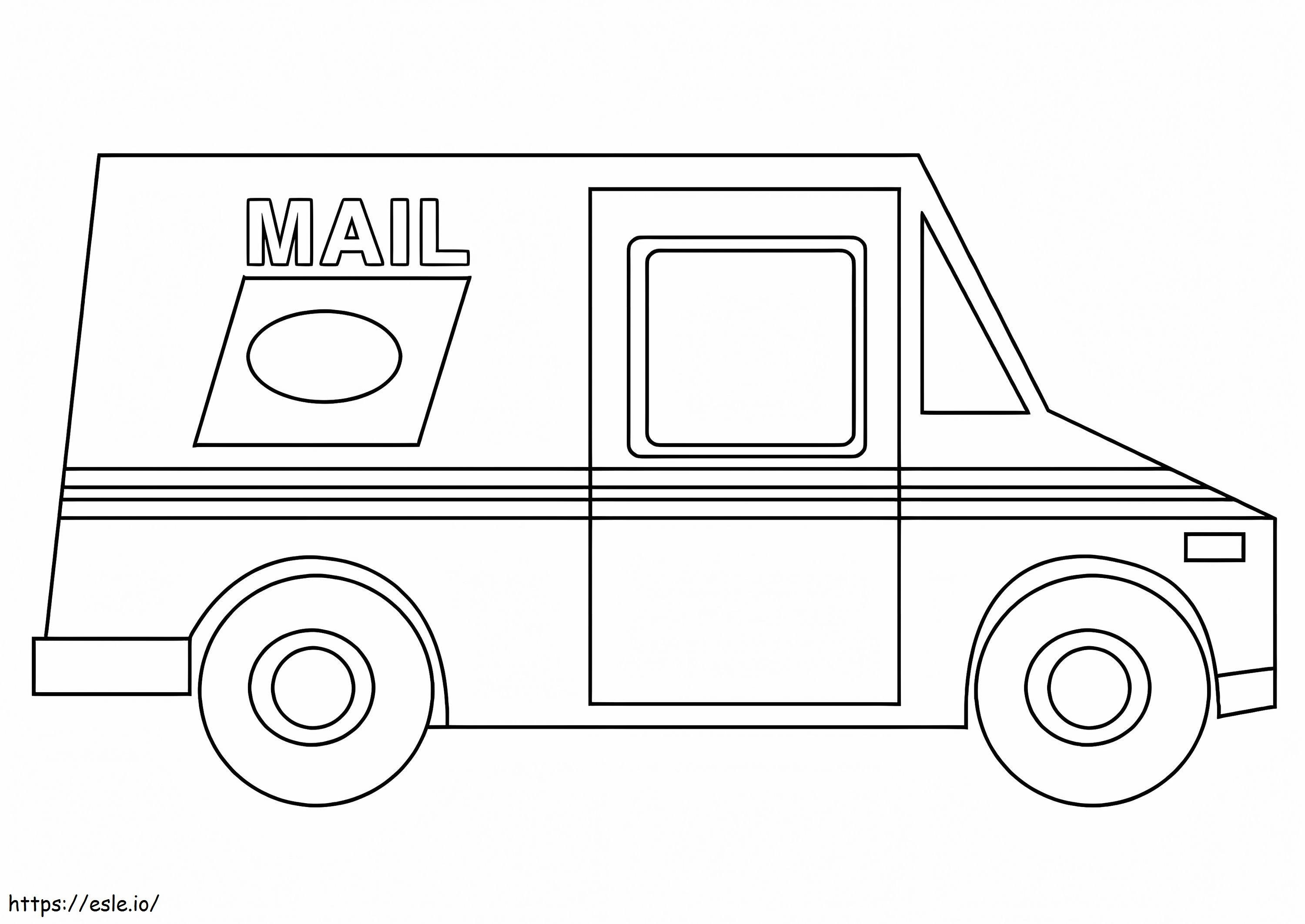 Camion de poștă de colorat