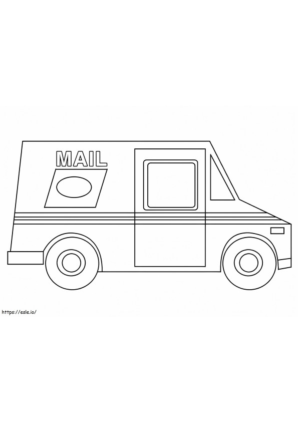 Coloriage Camion de courrier à imprimer dessin