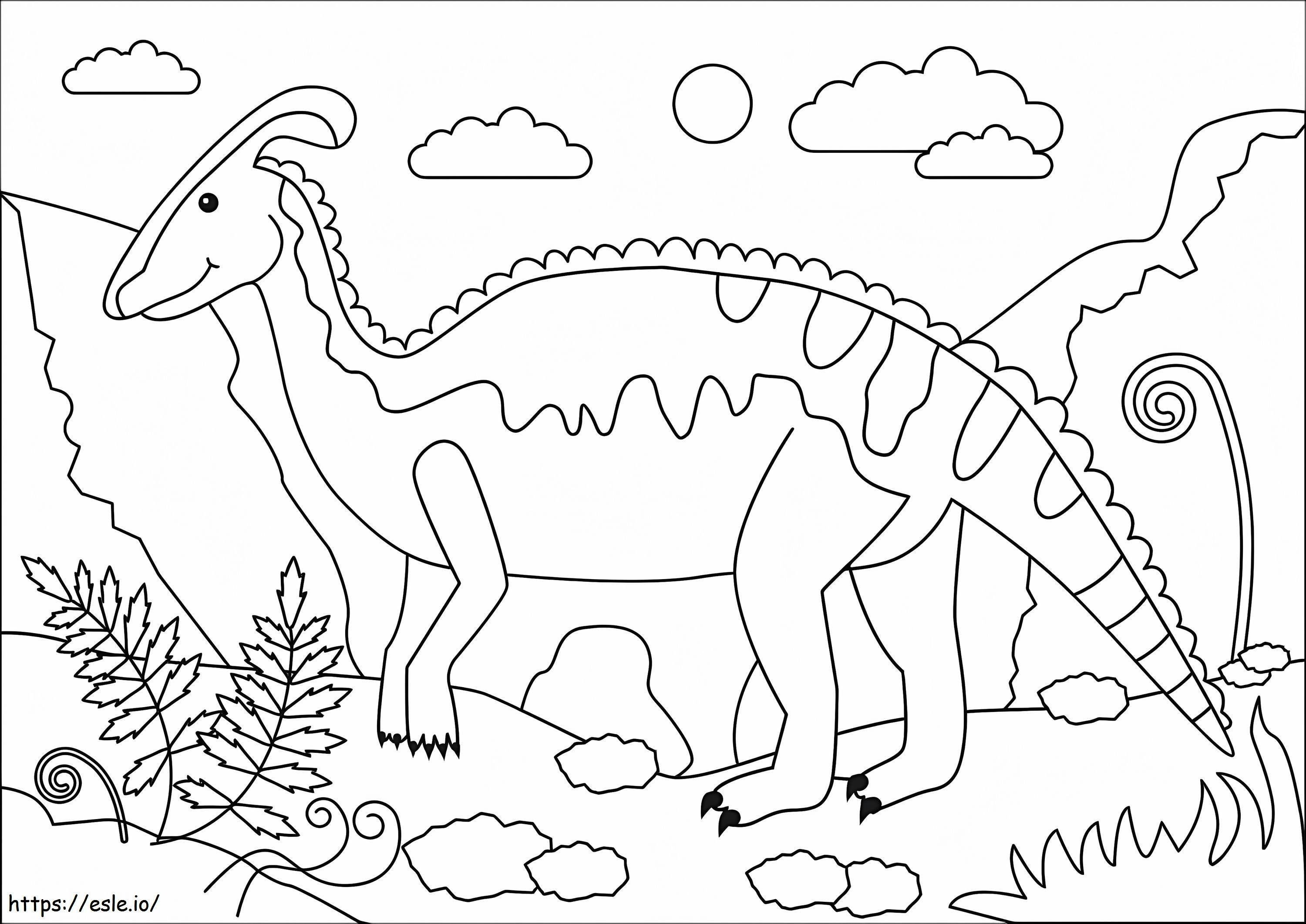 Gratis Parasaurolophus kleurplaat kleurplaat