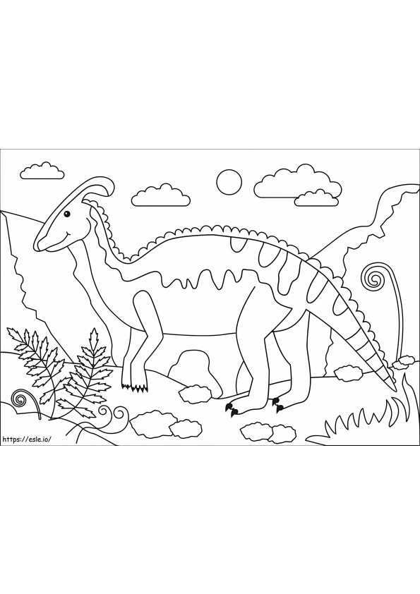 Coloriage Parasaurolophus gratuit à imprimer dessin