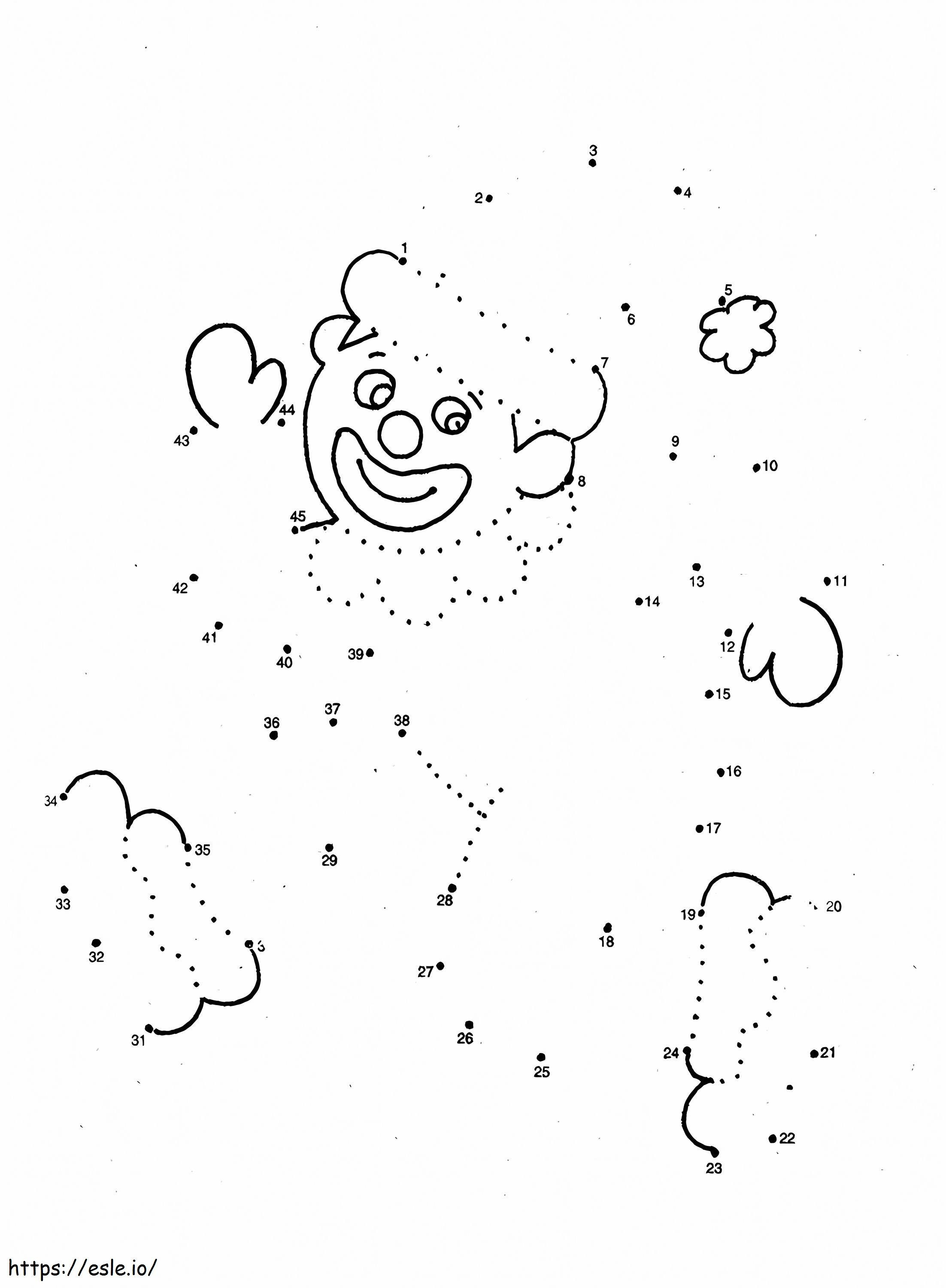 Clown Dot To Dots coloring page