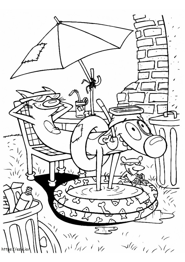 Catdog Relaxing coloring page