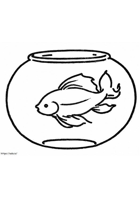 Coloriage Bol à poisson facile à imprimer dessin