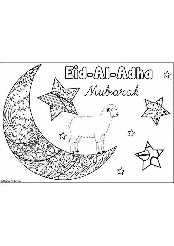 Coloriage Aïd Al-Adha Moubarak 8 à imprimer dessin