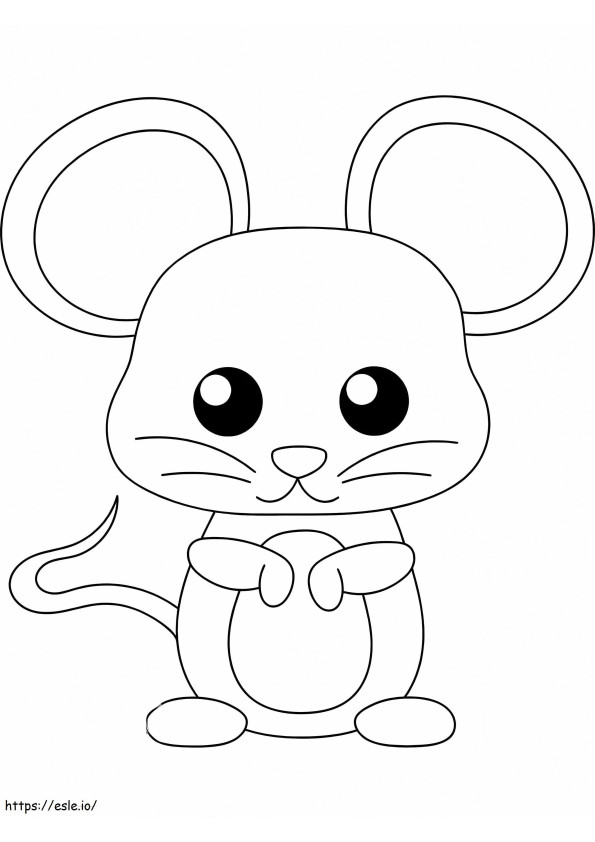 Rato de desenho animado para colorir