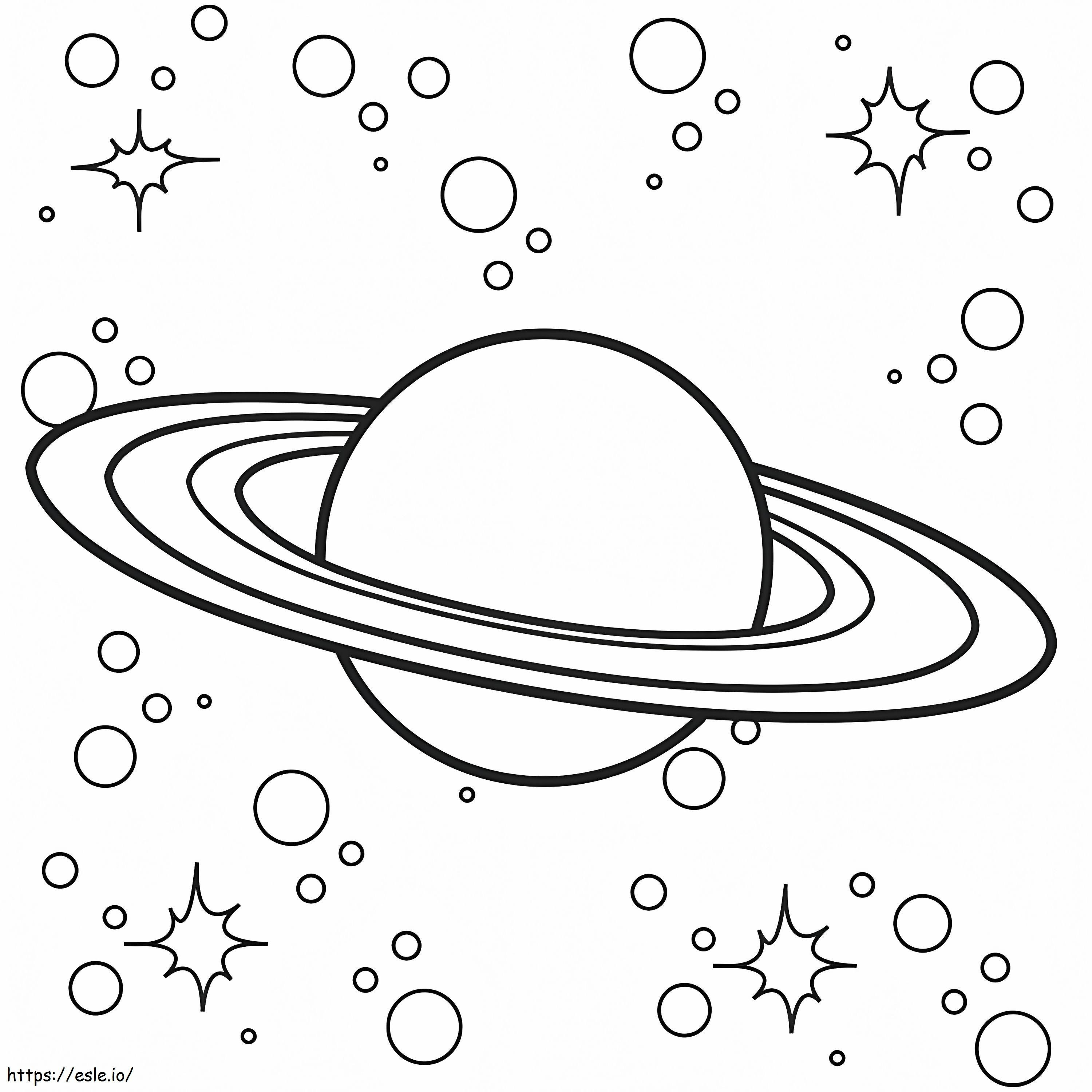 Coloriage Planète Saturne 3 à imprimer dessin