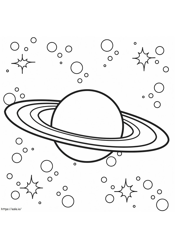 Planeetta Saturnus 3 värityskuva