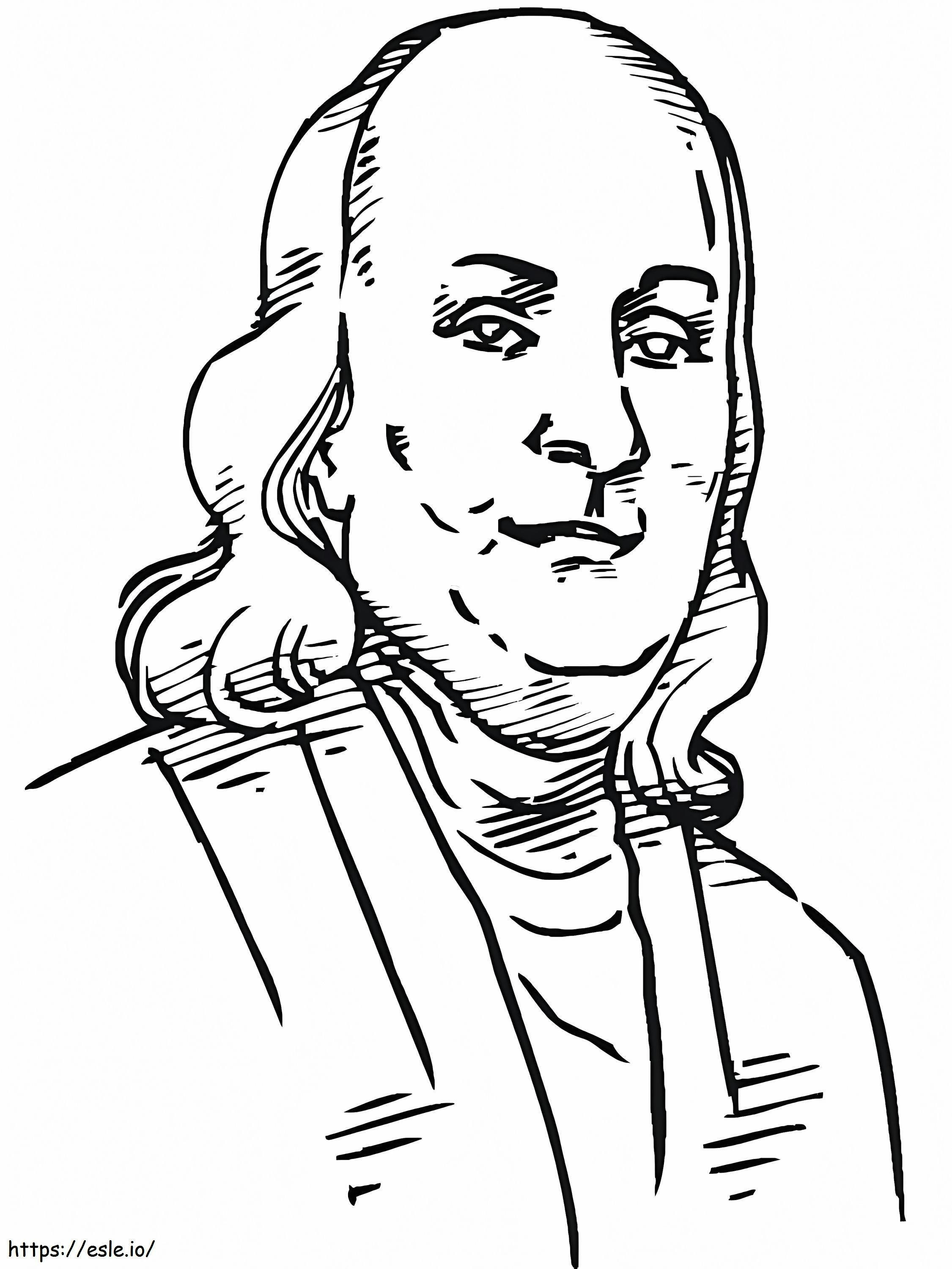 Tulostettava Benjamin Franklin värityskuva