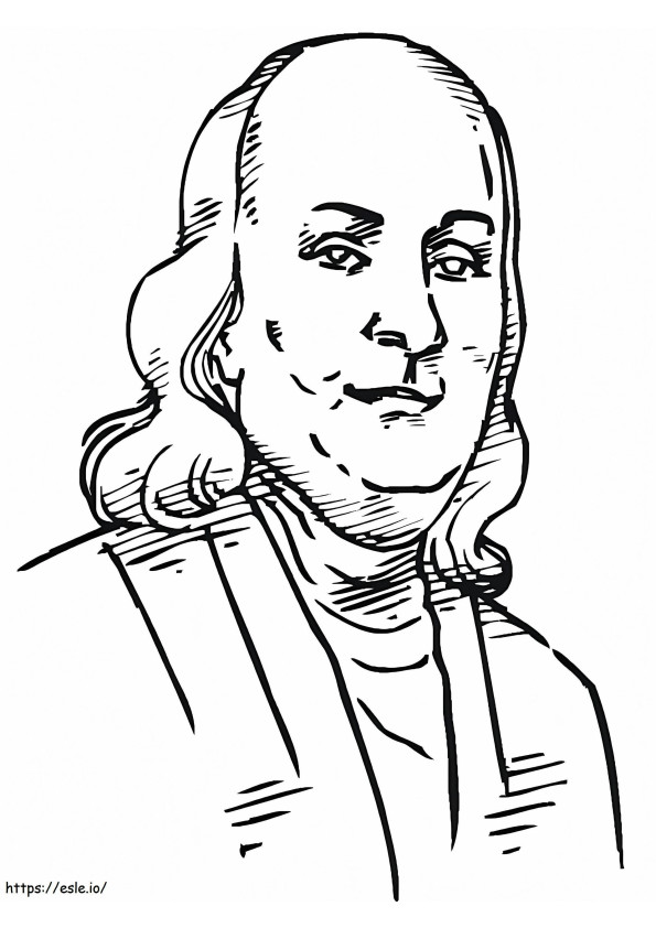 Benjamin Franklin imprimabil de colorat