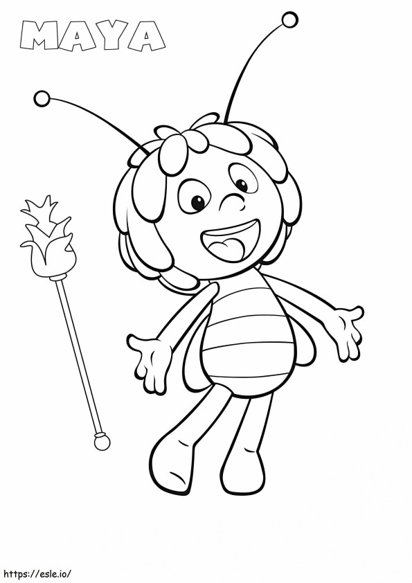 Happy Maja The Bee coloring page