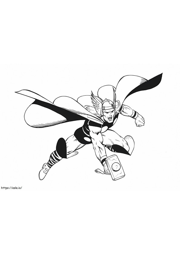 Thor Attacking coloring page