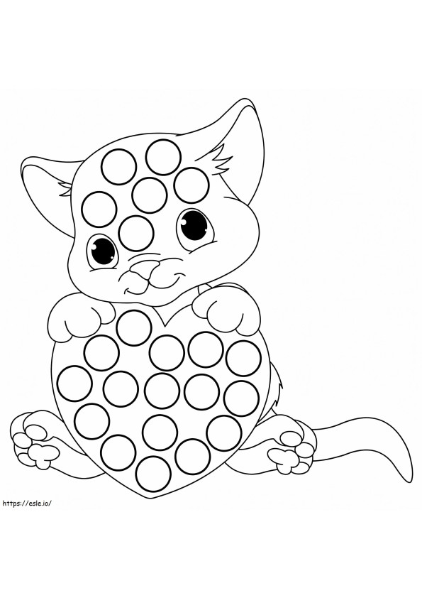 Kitten Dot Marker coloring page