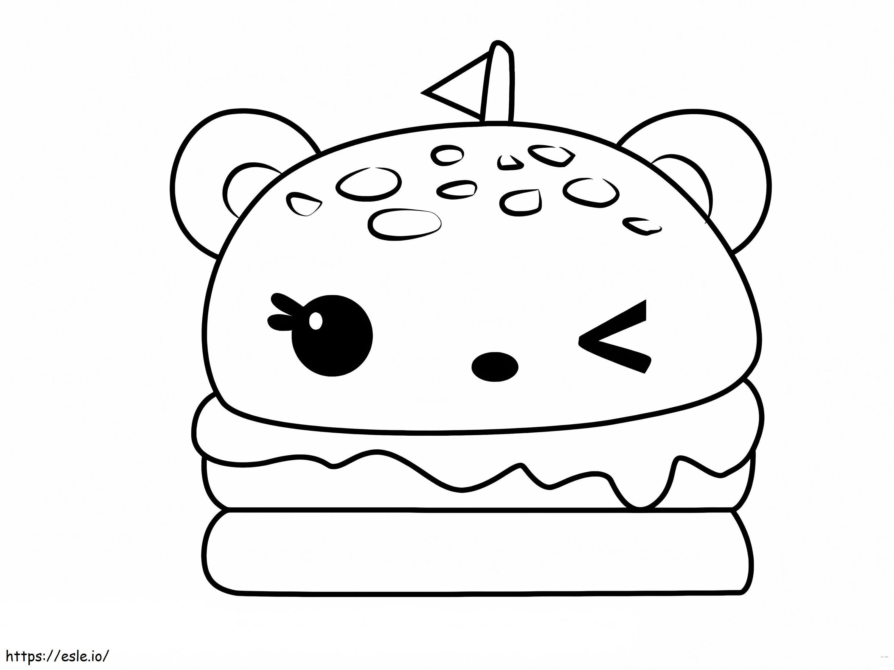 Hambúrguer Fofo para colorir