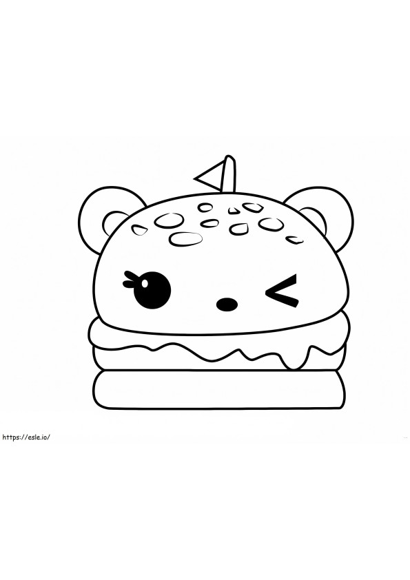 Coloriage Hamburger mignon à imprimer dessin