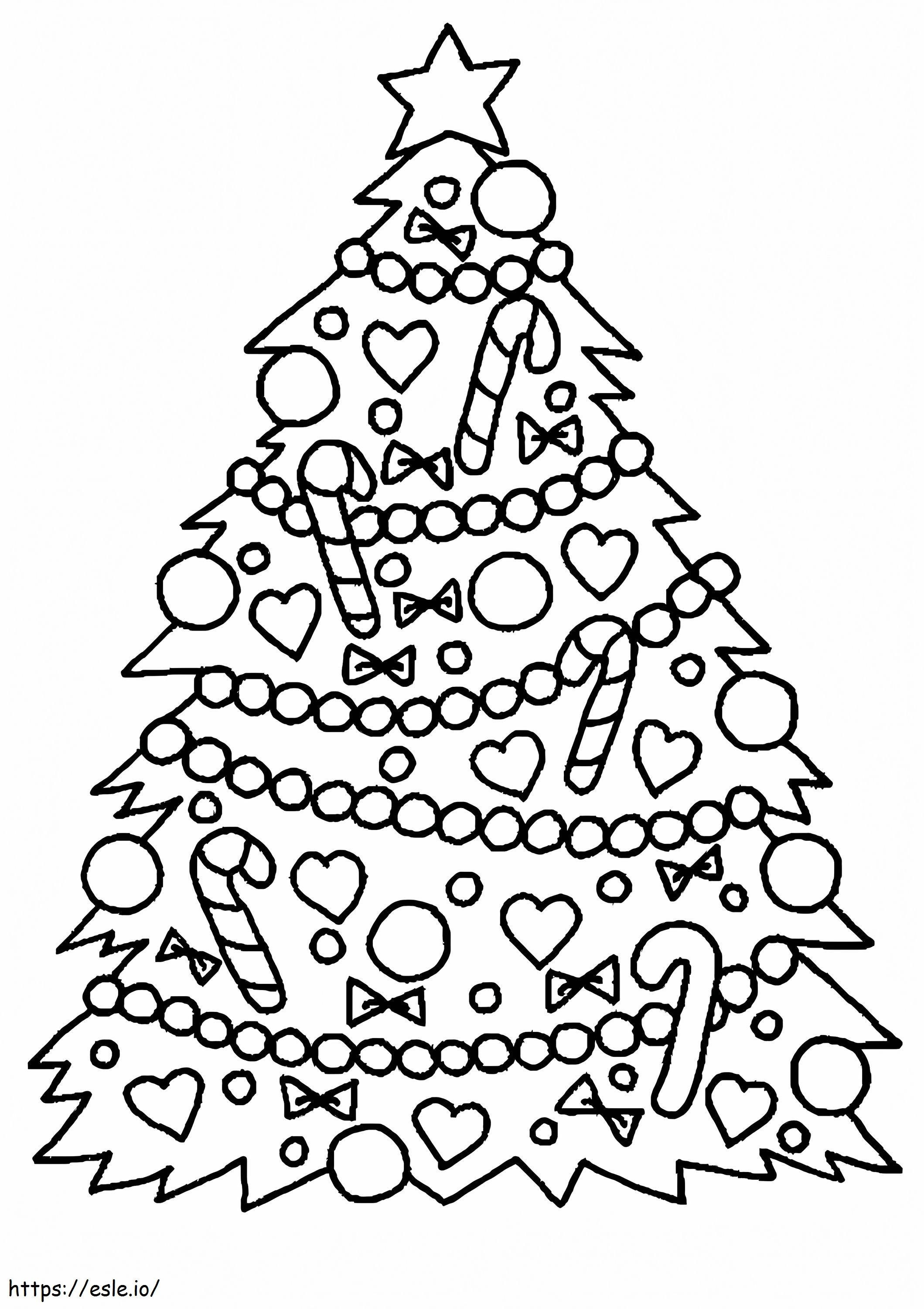 Free Christmas Tree Design coloring page