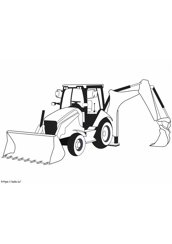Backhoe coloring page