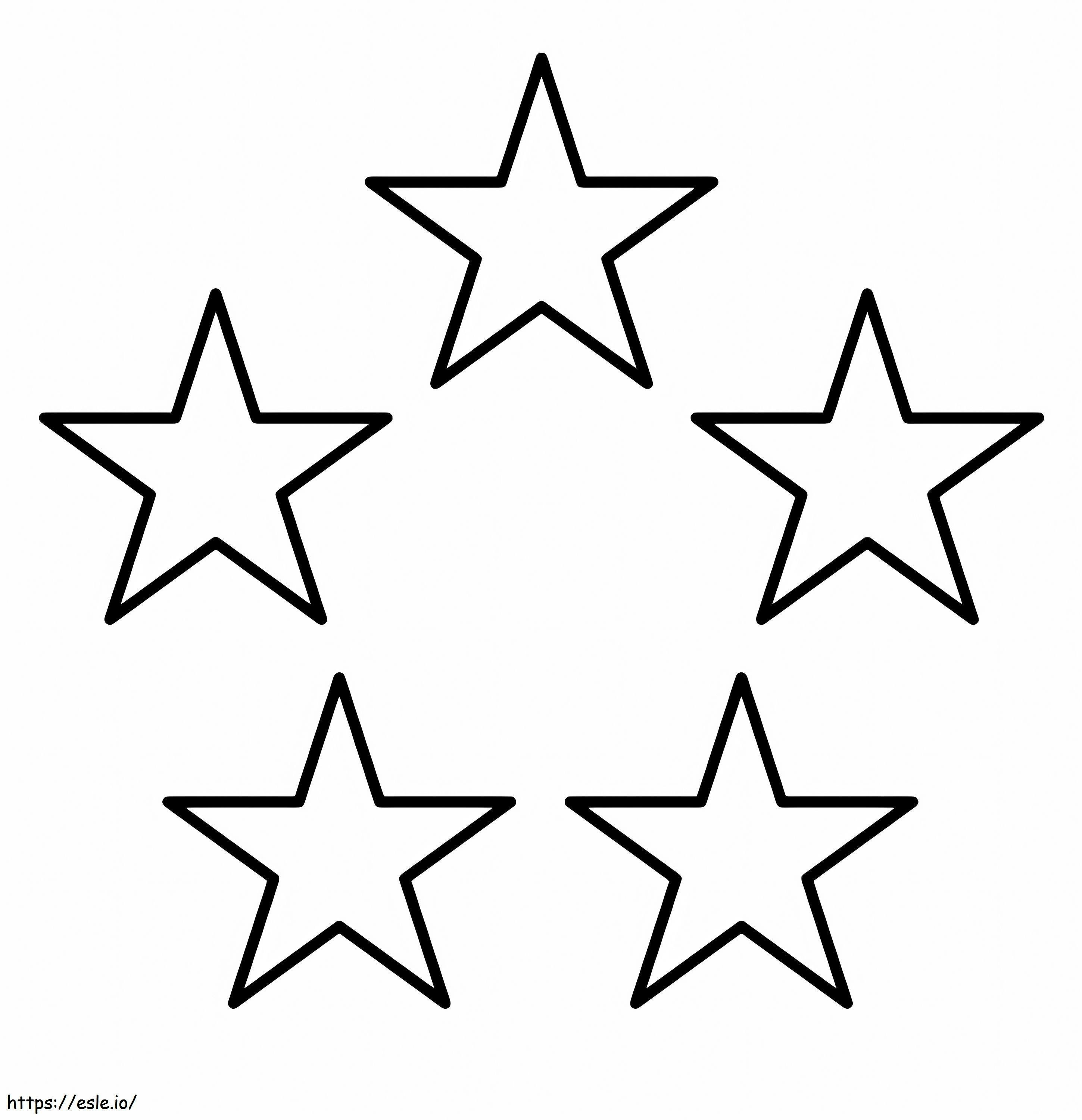 Cinco estrelas para colorir