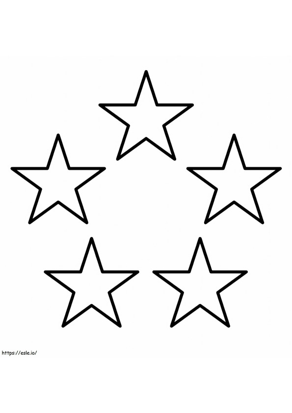 Viisi tähteä värityskuva