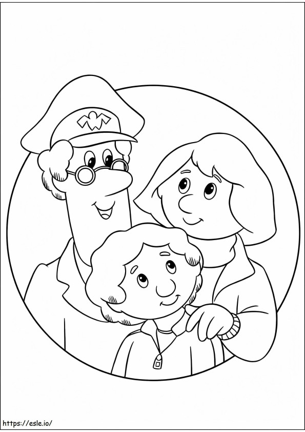 Postman Pat And Family coloring page