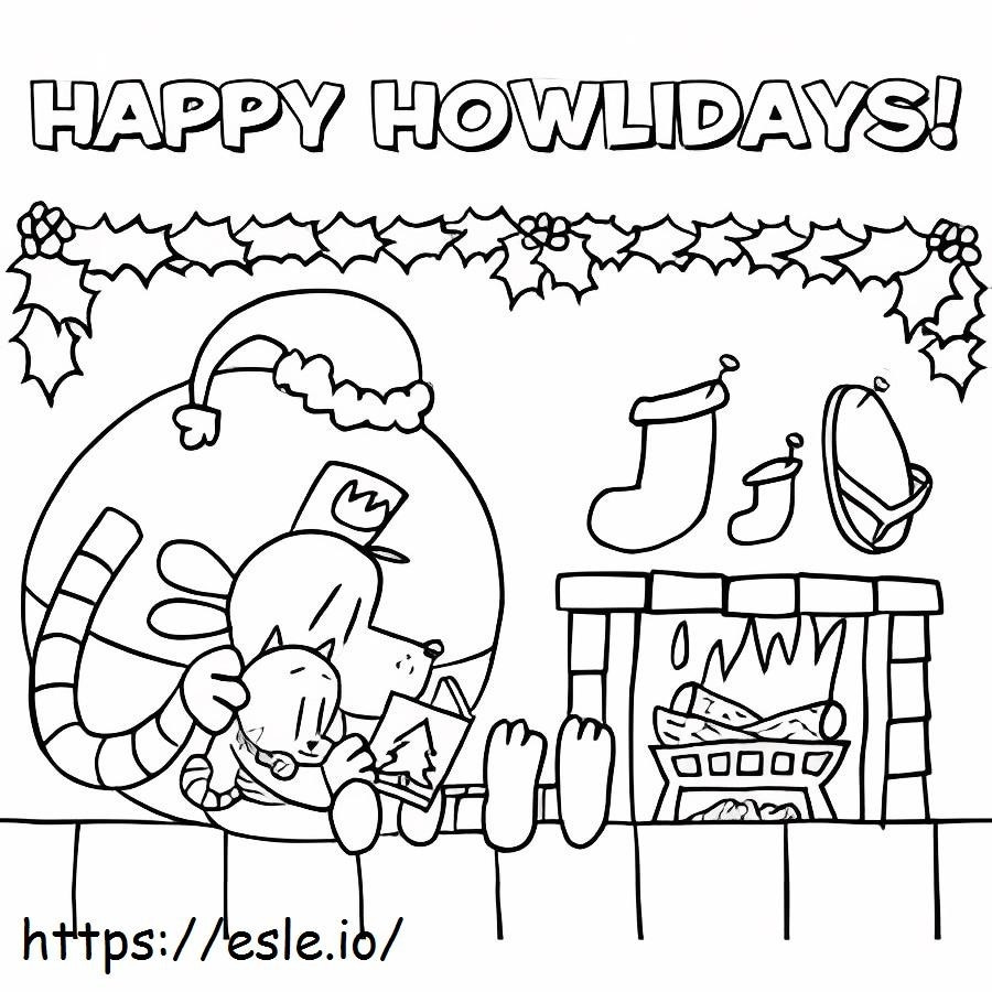 Merry Christmas Dog Man coloring page