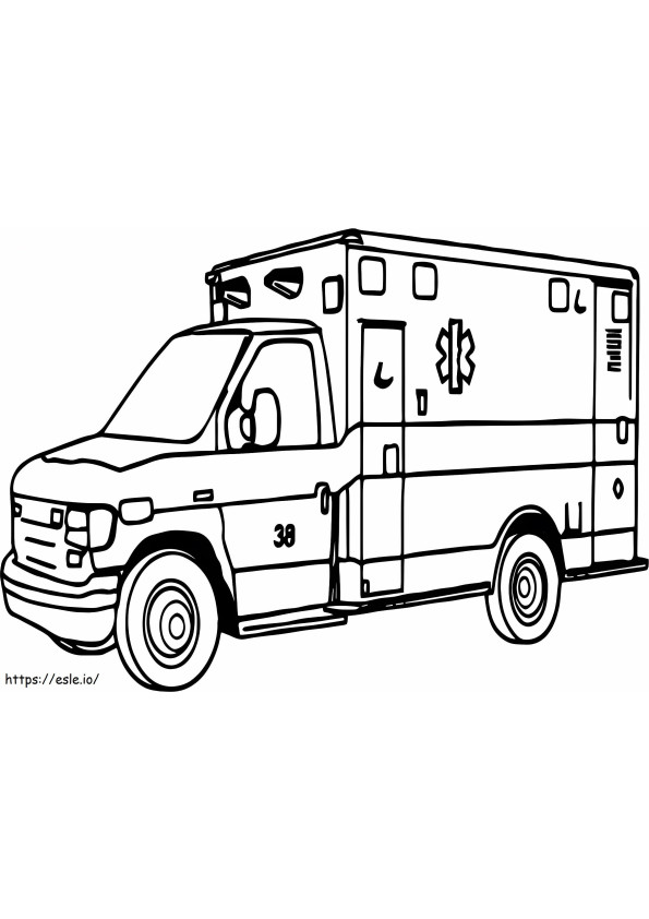 Yksinkertainen ambulanssi värityskuva