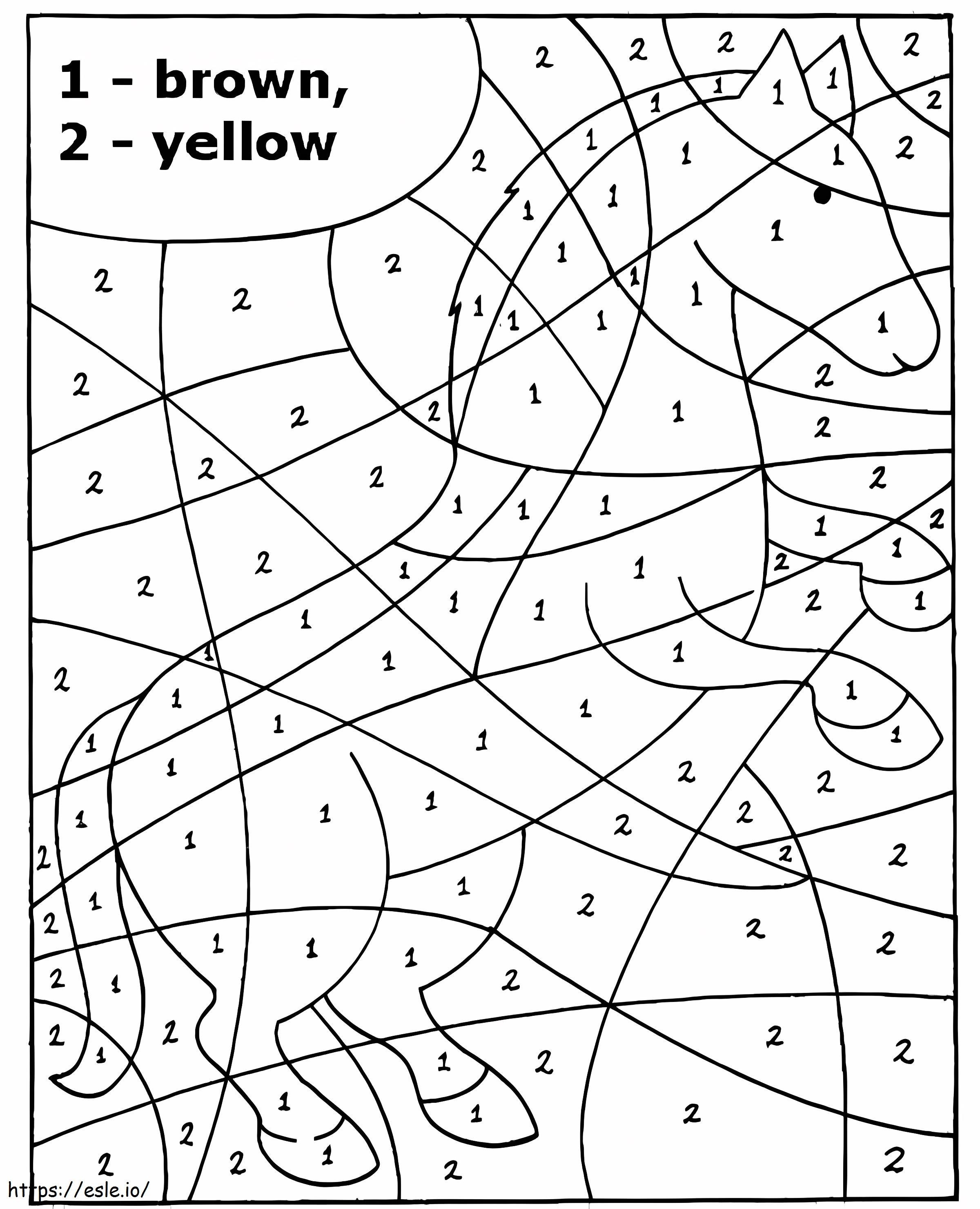 Horse For Kindergarten Color By Number coloring page