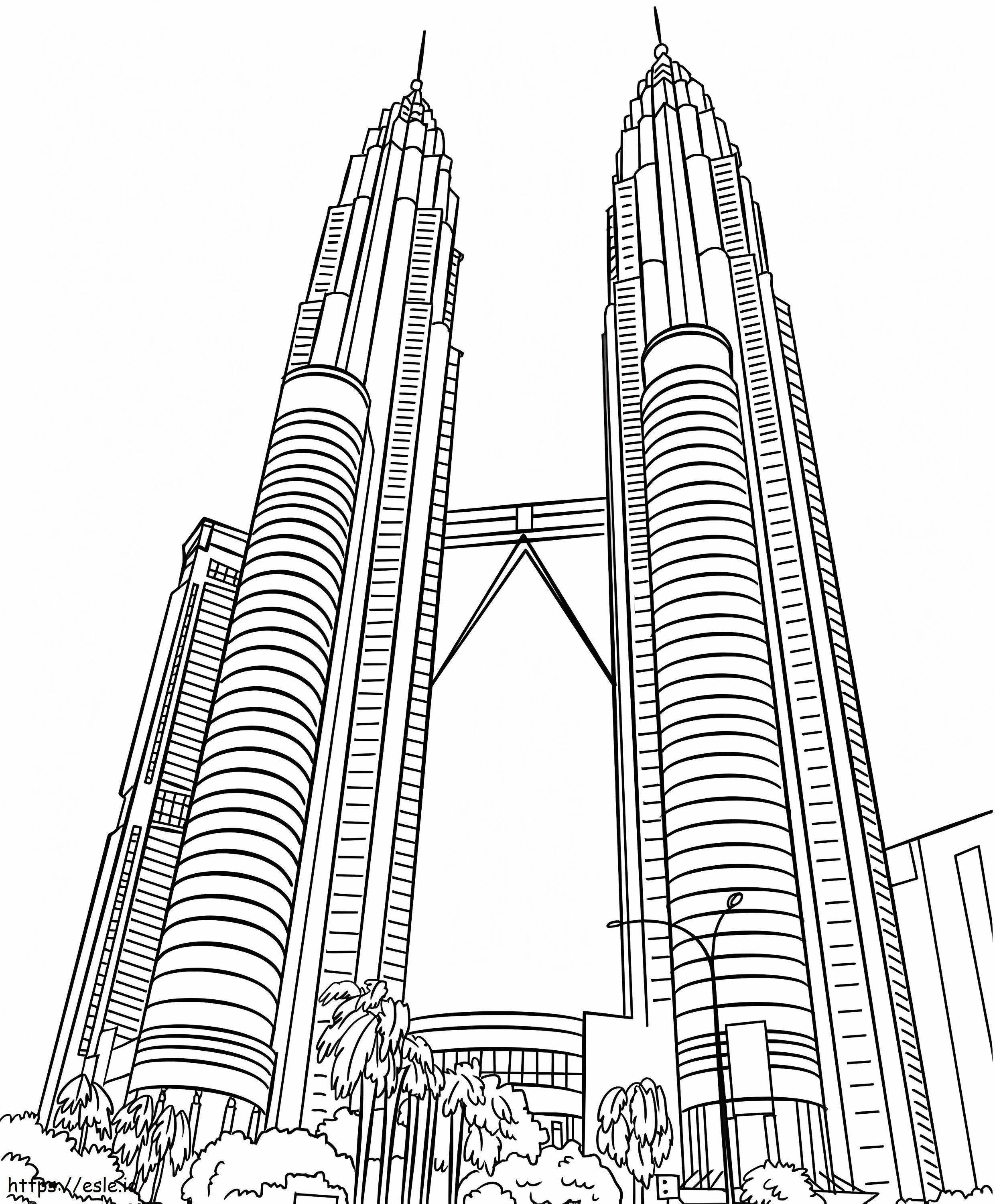 Torres Gêmeas Petronas 2 para colorir