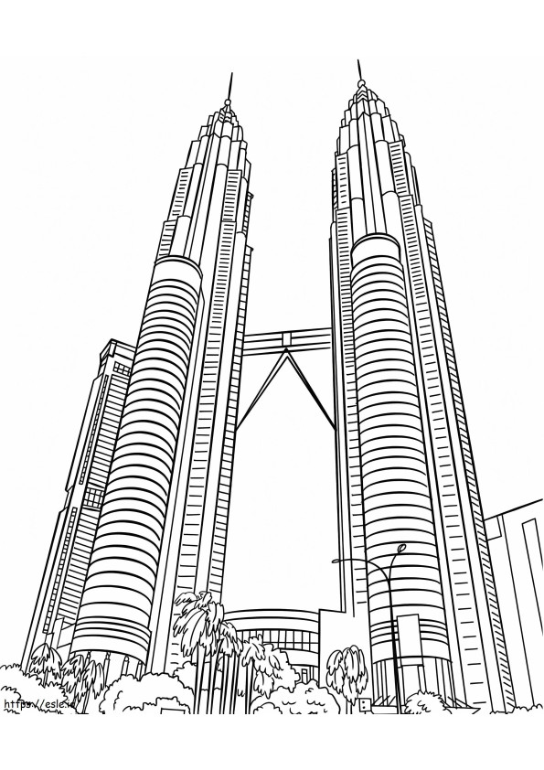 Menara Kembar Petronas 2 Gambar Mewarnai