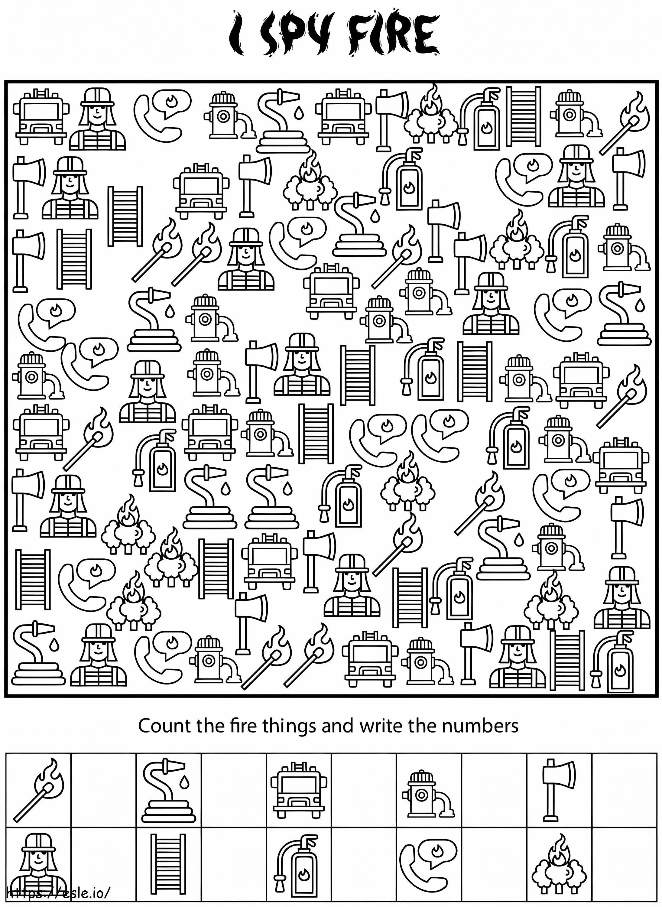 I Spy Fire coloring page